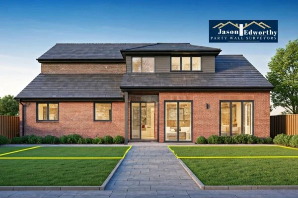 Home extension focusing on boundary line Rawmarsh